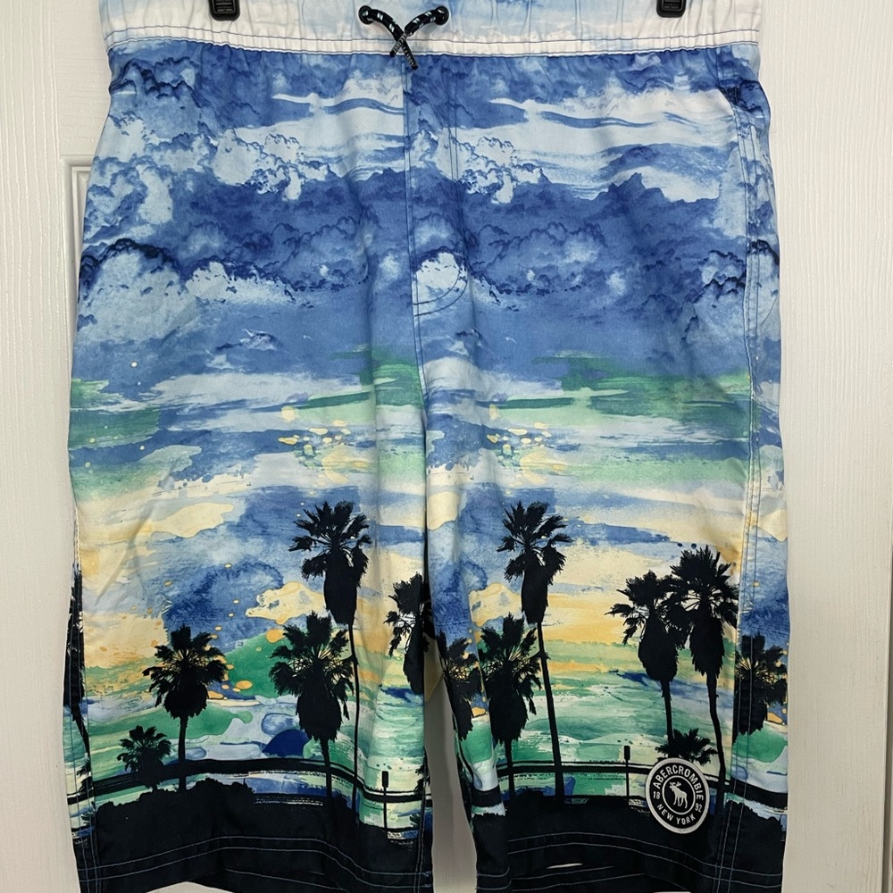 NWT Abercrombie Kids Boys 15/16 Beach Themed Boardshorts